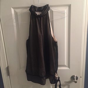 Dressy black sheer silk top